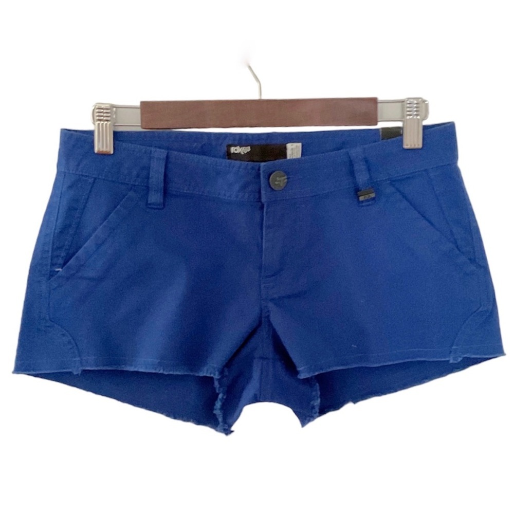 Fox Chino Royal Blue Frayed Hem Shorts Size 3 Juniors New